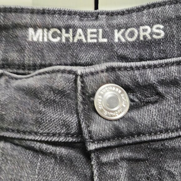NWT MICHAEL KORS Selma High-Rise Straight-Leg Skinny Jeans Charcoal Wash 4P $110 - Picture 12 of 13